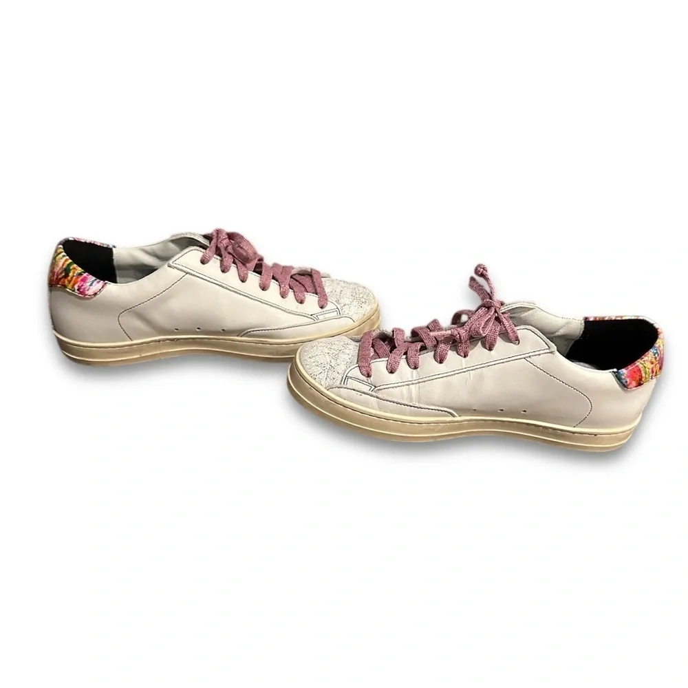 NWOT P448 John Lionfish Rainbow, White, and Pink size 38